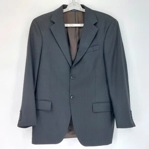 Dockers Suit Jacket Mens Sz 38S Wool Blend 2 Button Black Pinstripe Sports Coat - Picture 1 of 7