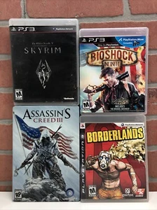 Lot PS3 Games Assassins Creed 3 Metal Box Bioshock Infinite Skyrim Borderlands - Picture 1 of 9