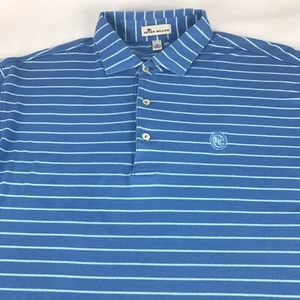 Peter Millar Shirt Mens Med Pima Cotton Spandex Blue Striped Golf Polo - Bild 1 von 9