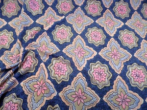 Tela de descuento impresa spandex 4 vías elástica pizarra azul rosa topo floral A202 - Imagen 1 de 1