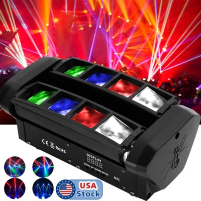 Mini LED Spinne beweglicher Kopf Bühnenlicht RGBW Strobe Beam DMX Disco Party DJ Show - Bild 1 von 4