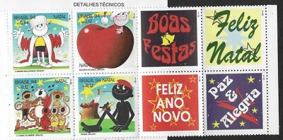 Folleto de sellos de navidad de Brasil 1994. CONTIENE PANEL SG.2687b.   (B188) Foto 1 de 3