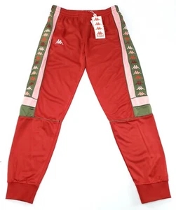 PANTALONES DE PISTA KAPPA GRANDES 222 BANDA DASO 31141UW-A12 ROJO/ROSA/VERDE NUEVOS CON ETIQUETAS - Imagen 1 de 12
