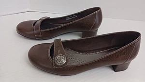 Clarks Artisan Woman's Slip On Textured Leather Mary Jane Shoes FREE SHIPPING - Picture 1 of 9