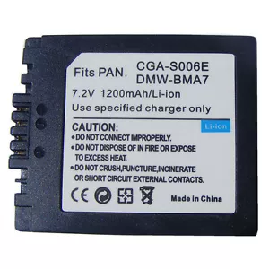 Batería para Panasonic Lumix CGA-S006 DMC-FZ35 DMC-FZ38 DMC-FZ50 DMC-FZ28 FZ8 - Imagen 1 de 4