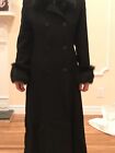 Isaac Mizrahi Vintage Women's Black Wool Long Coat Size 8
