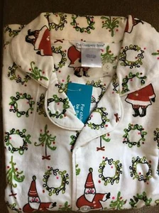 The Company Store Youth Size 14 Pajamas w XMAS Santa & Wreaths - Picture 1 of 5