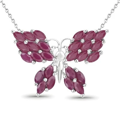 Colgante de plata de ley 925 rubí genuino de 3,12 quilates regalo de cumpleaños Foto 1 de 4