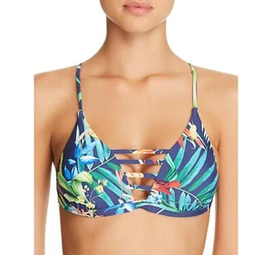 Lucky Brand 285825 Women Lush Leaf Reversible Bikini Top, Size Large - Picture 1 of 2