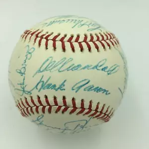 The Finest 1975 Milwaukee Brewers Team Signed AL Baseball Hank Aaron Yount PSA - Picture 1 of 8