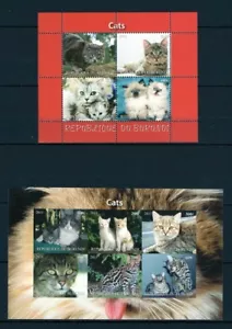BURUNDI 2011 CATS CHATS GATOS PETS DOMESTIC ANIMALS FAUNA 2 BLOCS STAMPS MNH - Picture 1 of 1