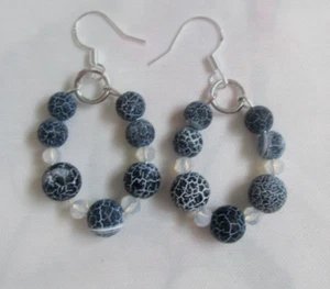 ~ Opalite and Dragons Vein Agate Gemstone Earrings ~ (23S4) ~ - Picture 1 of 2