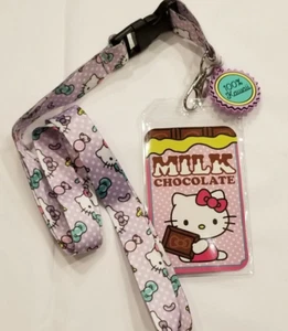 Sanrio Loungefly Hello Kitty Milk Chocolate Lanyard ID Holder Purple NEW - Picture 1 of 10
