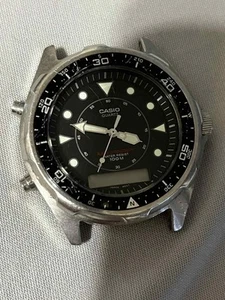 Casio Arnie Watch Men 2701 AMW-320R 46mm Silver Tone Black Dial Not Tested As Is - Picture 1 of 7