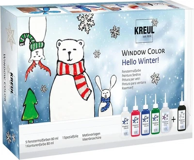 C.KREUL GMBH & CO.KG KREUL 42853 - Window Color Set "Hello Winter" für Kinder, 6 x 80 ml Fenstermalfa