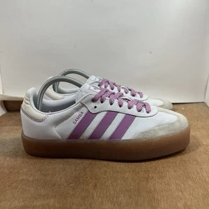 Adidas Sambae Women Size 8 White Preloved Purple Casual Shoes IE9106 - Picture 1 of 9