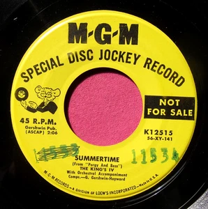 THE KING'S IV - Summertime / Spare Me - Promo 45 rpm - MGM 12515 - Picture 1 of 2