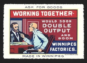 Canada 1914 Ask for Goods Made in Winnipeg Promotion Propaganda Cinderella VF-NH - Picture 1 of 2