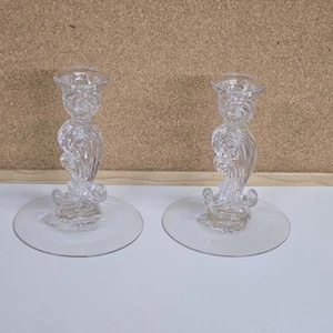 Set 6" Kerzenständer mit einem Licht Corsage klar Fostoria? - Bild 1 von 18