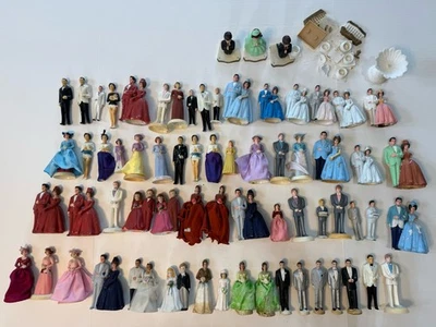 Figuras de fiesta de boda de yeso y plástico vintage de los años 50 adornos para pasteles boda Foto 1 de 4