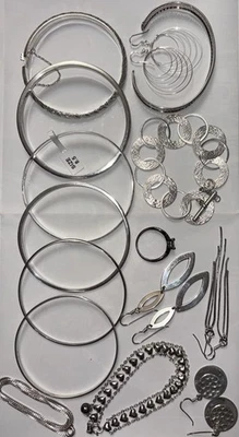 Lote de joyas de plata de ley 925 94,8 g ¡¡TODAS PONIBLES!! 15 Piezas (Una 800 Plata) Foto 1 de 4