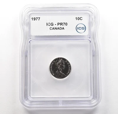 1977 Canada 10 Cents PR70 ICG *6215 - Image 1 of 3