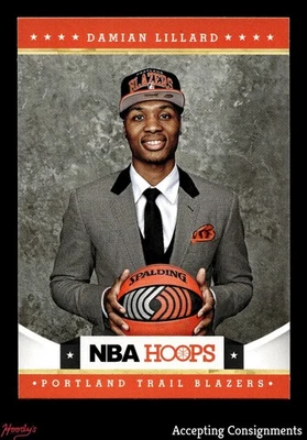 2012-13 Hoops #280 Damian Lillard RC ROOKIE TRAIL BLAZERS - Image 1 of 2