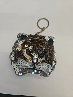 ИЗМЕНИТЬ СУМОЧКИ Лев Тигр Рыжая рысь блестками сумочки ярлык брелок - Изображение 1 из 4