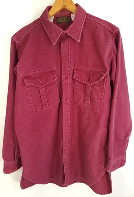 Camisa De Colección Eddie Bauer Franela Gamuza Para Hombre Grande Alta Granate Manga Larga Grunge Foto 1 de 4