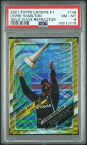 2021 Topps Chrome F1 - Grand Prix Winners Hamilton #148 Gold Wave Refractor /50 - Picture 1 of 2