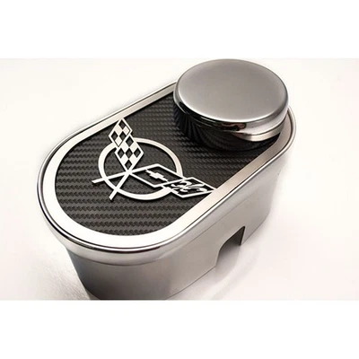 Cubierta de cilindro maestro blanca CF incrustación de banderas cruzadas para Chevy Corvette 1997-2004 Foto 1 de 4