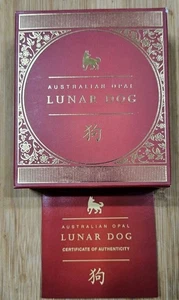 Moneda de prueba de plata ópalo perro lunar 2018-P Australia de 1 oz solo en caja y certificado de autenticidad. ¡Sin moneda! - Imagen 1 de 2