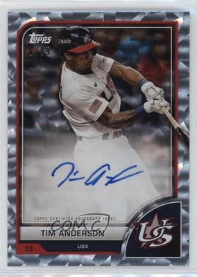 Lámina de hielo agrietada clásica mundial de béisbol Topps 2023/99 Tim Anderson #AV-TA automático Foto 1 de 2
