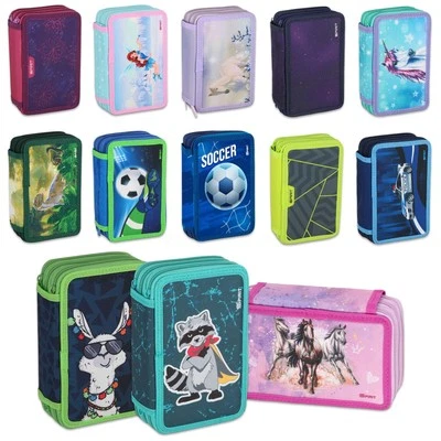 SPIRIT Schüler Etui 28 teilig 3 Fach Mäppchen gefüllt für Jungen und Mädchen neu - Bild 1 von 4