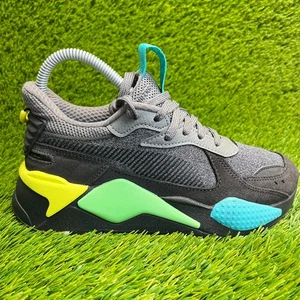 Puma RS-X Highlighter Boys Size 5C Gray Black Athletic Running Shoes Sneakers - Picture 1 of 11