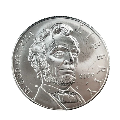 2009-P Abraham Lincoln Bicentennial  Silver Dollar  Commemorative  BU/UNC - Image 1 of 4