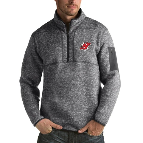 New Jersey Devils Antigua Fortune 1/2-Zip Pullover Jacket - Charcoal Size Large Cover
