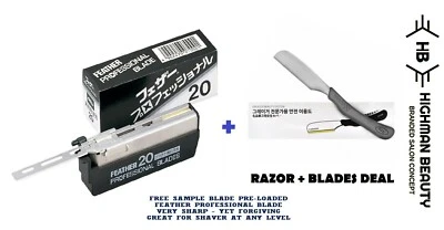 Maquinilla de afeitar CJB recta Kamisori pluma similar más Geniune pluma 20 hojas oferta Foto 1 de 4