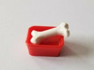 LEGO MInifigure Red Pet Dish Bowl & Dog Bone Food Castle Belville Friends - Picture 1 of 2