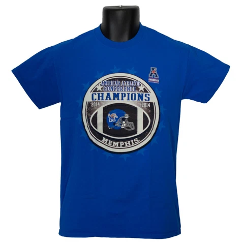 Memphis Tigers 2014 AAC Champions Blue 84 Mens T-Shirt Blue Size S Small Cover