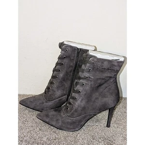 Steve Madden Jinx Dark Grey Suede Leather Upper Heeled Boots Size 8 NEW - Picture 1 of 8