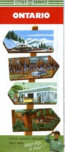 Hoja de ruta de servicio de ciudades 1954: Ontario nuevo de lote antiguo - Imagen 1 de 1