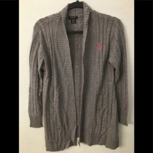U.S Polo Assn  cable knit sweater cardigan 14/16 - Picture 1 of 7
