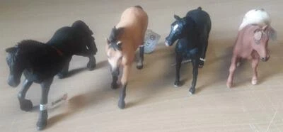 SCHLEICH UND MOJO Pferde Set Schleich Friesen-Stute, Mojo Araber-Hengst, Quarter Horse, Appaloosa