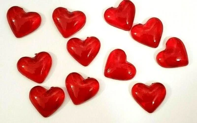 BROTHER SISTER DESIGN STUDIO VALENTINE CRAFTS 1" Red Plastic Heart Stickers - 20 pcs