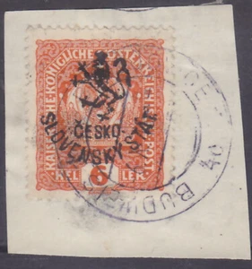 CHECOSLOVAQUIA - EDICIÓN 1918 REVOLUCIÓN BUDWEIS Mi.: 87 - usado - Imagen 1 de 1