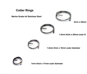 Cotter Rings Marine Grade A4 Stainless Steel 316  Split Cotter Rings - Picture 1 of 13