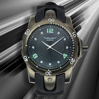 NEW DEPORTE 9849-BLK TORETTA COLLECTION Black BAND W/ Grey BEZEL 30M watch - Image 1 of 3