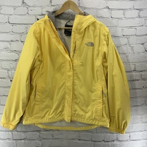 The North Face Rain Jacket Womens Sz M Yellow Full Zip Water Resistent  - Picture 1 of 14