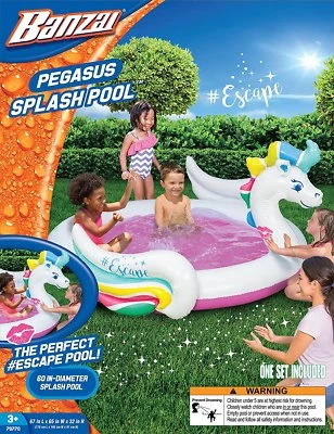 Banzai Pégase Evasion Éclaboussure Piscine 67 " LONGUEUR X 65 " W X 32 " H - - Image 1 of 3